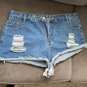 Blue high rise shortie